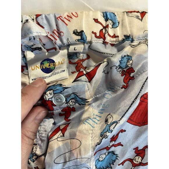 Universal Studio Dr Suess Sleep/lounge Pants 100% Silk Thing 1 Thing 2 Unisex L - Picture 10 of 10